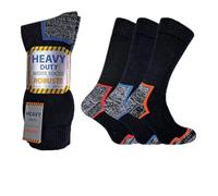 Mr. Gadget Solution® Work Socks 3 Pairs of Men’s Robust Steel Toe Boot Sock Extra Thick with Enhanced Padding for Comfort UK 6-11