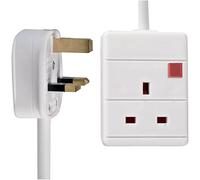Mr Gadget Solutions® 1 Way Gang Single Socket Mains Power Extension Lead 13A UK 3Pin Plug - 5 Metre Cable, White