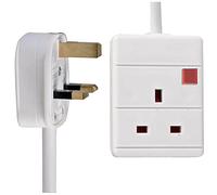 Mr Gadget Solutions® 1 Way Gang Single Socket Mains Power Extension Lead 13A UK 3Pin Plug - 5 Metre Cable, White