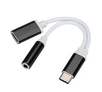 Mr.Gadget Solutions® 2 in 1 Type-C USB Male to Type-C Female Adapter Audio Charge Cable 3.5mm AUX Headphone Converter