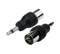 Mr Gadget Solutions 3.5mm Mono Plug To Coaxial Socket Adapter - Radio TV Aerial Connector-black