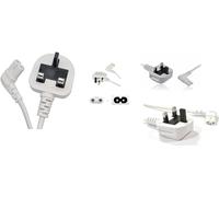 Mr.Gadget Solutions 3m Long UK Mains Power Lead Cable compatible with SAMSUNG 4k UHD TV Fig 8 2 Pin Angled - White