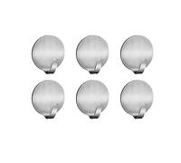 Mr.Gadget Solutions Self-Adhesive Hooks Stainless Steel Sticky Stick on Wall Door Hang 6 Pcs