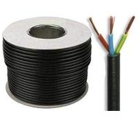 Mr.Gadget's Solutions 10 Meters of Black Flex 3183Y 1.5mm 15 Amp 3 Core Flexible Black Cable Comes with Free Cable Clips!