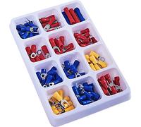 Mr. Gadget's Solutions® 100Pcs Assorted Insulated Electrical Wire Terminals Crimp Connectors Set - Spade, Ring, Butt Connectors - Crimp Cable Terminals