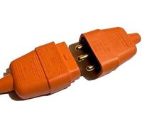 Mr. Gadget's Solutions 10Amp In-Line Flex Connector 3 Pin Cable Wire Joiner 3 Core Mains Plug Orange Heavy Duty