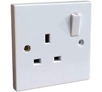 Mr. Gadget's Solutions® 13A Single Gang UK Switched Wall Socket (Single Pole) - White