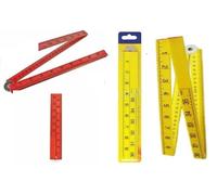Mr.Gadget's Solutions 1M Folding Plastic Ruler, Metric and Imperial Markings, Yellow or Red, Foldable, Easy Storage