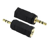 Mr.Gadget's Solutions 2.5mm Male to 3.5mm Female Stereo Audio Adapter, Gold-Plated Jack Converter, Black