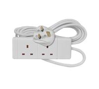 Mr. Gadget's Solutions 2 gang Way 1m Extension Lead Cable Electric Main Power Plug Socket USB