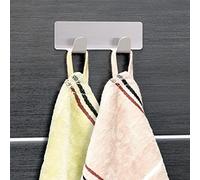 Mr. Gadget's Solutions 2 Hooks Stainless Steel Adhesive Wall Hanger for Robe, Coat, Towel,Kitchen Bathroom Office Closet - Waterproof, No Drill Glue Needed