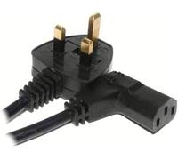 Mr. Gadget's Solutions® 2 Meter 18 AWG 90-Degree C13 Power Cable (IEC320C13R to BS1363) Right Angle Kettle Lead UK Power Cord for PC, Monitors, TV, Scanner etc. (Black)