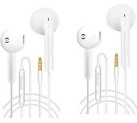 Mr.Gadget's Solutions 2 Pack Wired Earphones with Microphone - In-Ear Noise Isolating Headphones with Remote & Sound Control - Compatible with Android Smartphones, Samsung, Huawei, Tablets, Laptops