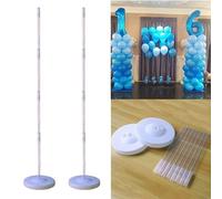 Mr. Gadget's Solutions 2 Sets Adjustable Balloon Column Stand - Reusable Base & Pole for Birthday, Wedding, Party, and Christmas Decorations