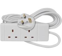 Mr. Gadget's Solutions 2 Way Mains Extension Lead Gang Double Socket Power 6M Metre Cable 13A UK Plug