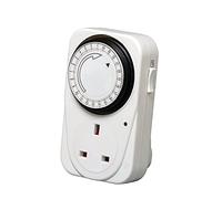 Mr. Gadget's Solutions 24 Hour Plug-In Mechanical Timer 16a Grounded Plug Timer Switch Socket UK 240v