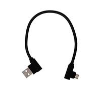 Mr.Gadget's Solutions 25CM Long Right Angle Micro USB Cable - Designed for Sofa, Bed, Outdoor Use - Nylon Braided 90 Degree USB A to Micro B Charging & Data Sync Cable - Black
