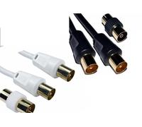 Mr. Gadget's Solutions 3 Meter Coaxial TV Cable Extension Digital Male to Male Coaxial Cable with Female Connector - RF Fly Lead Gold Extender