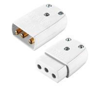 Mr.Gadget's Solutions 3 Pin Flex Mains Power Connector, White, 10A 250V, Cable Jointer for 2 and 3 Core Cable