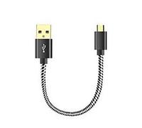 Mr. Gadget's Solutions 30cm Nylon Braided Micro USB Cable for Fire Stick & Streaming Devices - Power & Data Sync for Fire Stick, Chromecast, Android Phones Black/White