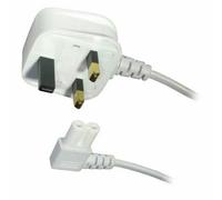 Mr. Gadget's Solutions 3M 13A FIGURE 8 MAINS C7 90 DEGREE RIGHT ANGLE LEAD HOOKED POWER CABLE WHITE