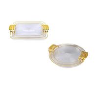 Mr. Gadget's Solutions 3pcs Serving Tray Cosmetic Storage Tray Clear Platter Fruit Tray Countertop Organizer Vanity Tray for Dining Room Kitchen