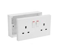 Mr Gadget's Solutions 3pin UK Electrical Plug Socket Wall Faceplate With Back Box