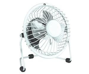 Mr. Gadget's Solutions 4 inch Mini USB Metal Fan Silent Metal Desk Fan Portable Cooling Fan Perfect for Notebook, Desk Table Computer,Laptop, PC Cooling Desk Table Fan with 360 Degree Rotation -WHITE