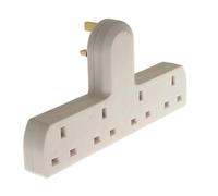 Mr.Gadget's Solutions 4 Way Gang Multi Plug Socket Adapter, White, 13A, UK Mains, No Cable, BS1363/A Approved