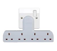 Mr. Gadget's Solutions® 4 Way Gang Wireless Extension Multi Plug In (No Cable) UK Mains Socket Adapter British Approved - 13A