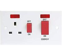 Mr Gadget's Solutions 45Amp Double Pole Cooker Switch with Neon 47MM Backbox