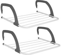 Mr. Gadget's Solutions 5 Bar Radiator Clothes Airer Portable Folding & Adjustable Indoor & Outdoor Laundry and Towel Holder Metal Dryer Rack Rail, Laundry Dryers Clothes (Pack of 2)