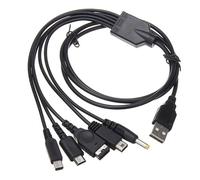Mr.Gadget's Solutions 5-in-1 USB Charging Cable compatible with Nintendo NDS Lite, 3DS, 2DS, DSi, GBA SP, Wii U, PSP 1000/2000/3000, Black, 100cm