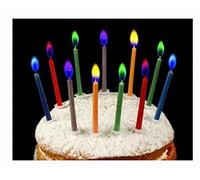 Mr Gadget's Solutions 5 Neon Colour Flame Candles Birthday Xmas Party Cake Holder Novelty Celebration