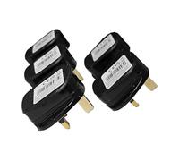 Mr.Gadget's Solutions 5 Pack of 13A Heavy Duty Black Fused UK Plugs - Rewireable 3 Pin Electrical Mains Plugs with Cord Grip - Durable 13 Amp Plug for Electrical Appliances