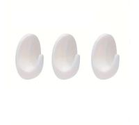 Mr.Gadget's Solutions 6.1cm Heavy-Duty Oval Plastic Hooks for Wall Organization & Storage- Strong Self-Adhesive, Large & Reliable for Hanging Essentials-Stick On Wall Easy to Install -3 Pack