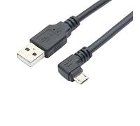 Mr. Gadget's Solutions® 6.6ft. (2m) Right Angle Micro USB Cable - USB 2.0 A to 90-degree Micro USB Type B - Black