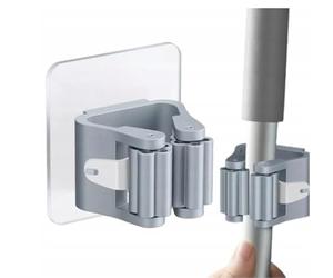 Mr.Gadget's Solutions 6 Pack Mop and Broom Holder Wall Mounted, Self-Adhesive Strong Grip Organizer, No-Drill Cleaning Tool Hanger for Kitchen, Bathroom, Garage & Laundry, (6 Pcs)