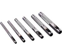 Mr.Gadget's Solutions 6 Piece Hollow Punch Set, Heat Treated Steel, 3mm-8mm Sizes, Knurled Grip, Manual Operation