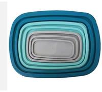 Mr.Gadget's Solutions 7-Piece Rectangle Food Storage Container Set | BPA-Free Plastic with Rainbow Lids | Airtight, Leak-Proof, Microwave, Freezer & Dishwasher Safe