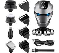 Mr. Gadget's Solutions 7D Electric Head Shaver for Men - 5-in-1 Grooming Kit with Beard & Nose Trimmer