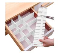 Mr.Gadget's Solutions Adjustable Drawer Dividers, 47 x 7 cm, White, Pack of 4, DIY Storage Organisers for Kitchen, Bathroom, Bedroom, Office