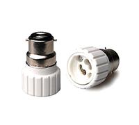 Mr. Gadget's Solutions B22 to GU10 Lighting fixtures and Controls Extender Adapter Converter Lamp Bulb Socket Holder White-2 Pcs