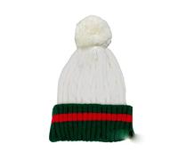 Mr Gadget's Solutions Beanie Ribbed Cable Knit Red Green Stripe Cuff Ski Snow Warm Winter - Unisex
