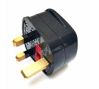 Mr. Gadget's Solutions Black Mains Plug Top with On/Off 13A Amp Fused Switched with Neon Light - Single
