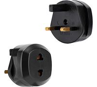 Mr.Gadget's Solutions Black UK 2 Pin To 3 Pin 5A Fuse Adaptor Plug For Shaver/Toothbrush And Other Small Products - PACK OF 2
