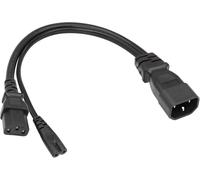 Mr.Gadget's Solutions C14 to C13+C7 Y Splitter Power Plug Cable Cord 10A/250V IEC 320 C14 Male to C13+C7 Female Splitter AC Power Extension Adapter Cable(2FT/60CM).
