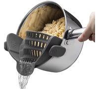 Mr.Gadget's Solutions Clip-On Silicone Snap Strainer - Universal Fit for Pots, Pans & Bowls - Hands-Free Food Strainer & Drainer for Pasta, Vegetables, Rice - Heat Resistant, BPA-Free, Dishwasher Safe