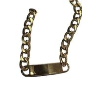 Mr.Gadget's Solutions Custom Engraved Stainless Steel ID Bracelet - Bold Cuban Link (Gold)