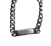 Mr.Gadget's Solutions Custom Engraved Stainless Steel ID Bracelet - Bold Cuban Link (Silver)